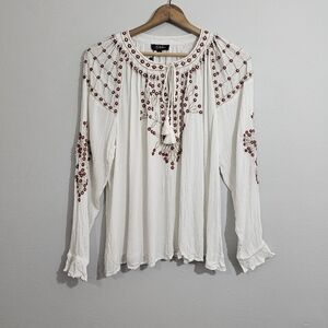 NWT Anthro RD + Koko Beaded Boho Top